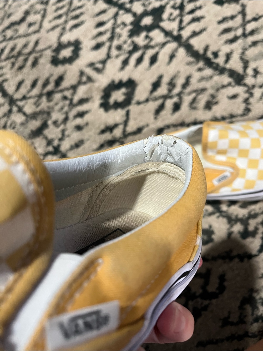 Vans Yellow Checkerboard Sneakers Size 5.5 Women’s or Size 4 Men - Picture 3 of 8